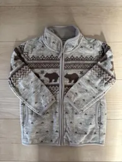 美品　UNIQLO クマ柄 フリースジャケット 100
