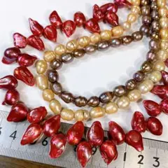 ゆ*る様 まとめ売り＊淡水真珠＊カラーパール＊3本セットa36