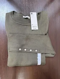 リブニットボタンスリーブプルオーバーZ／GU