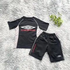 UMBRO セットアップ【130】サッカー 上下 半袖 ジュニア 黒