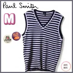 美品★Paul smith ポールスミス ベスト Vネック ボーダー ピンク