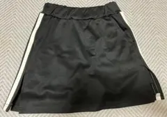 黒 サイドストライプ スカパン　スカート　パンツ