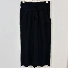 【M】LOWRYSFARM リブ編み ブラック スカート ローリーズファーム