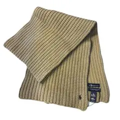 Polo Ralph Laurenリブ編みマフラー　毛100% 男女兼用ベージュ