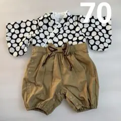 ベビー袴 ロンパース70cm 水玉　おしゃれ