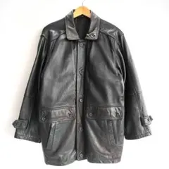 80s-90s 本革 ラムレザージャケット カーコート ヴィンテージ フェード