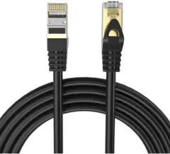 Postta LANケーブル 2M CAT8 イーサネットケーブル ブラック