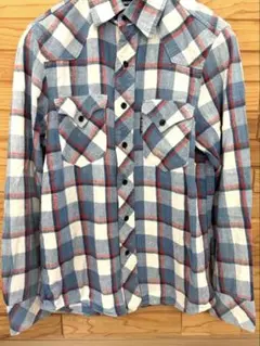 BLUE/BLUE ハリウッドランチマーケット　チェックシャツ　ヴィンテージ加工