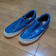 希少別珍 VANS バンズ ブルー スパンコール スリッポン 　数回使用