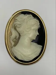 未使用　長期保管品　カメオ　ブローチ　ペンダントトップ　女性の横顔　ヴィンテージ