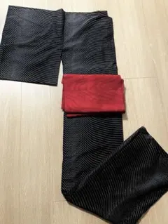 【美品】夏塩沢紬　黒　単衣　裄67のサムネイル