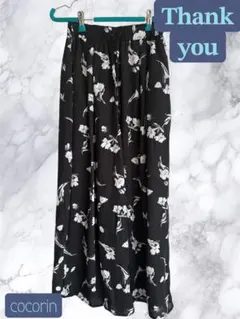 値下げ！INGNI 花柄ワイドパンツ Mサイズ 黒