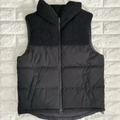 リバーシブル中綿ベスト　ブラック・ダークグレー 150㎝〜160㎝