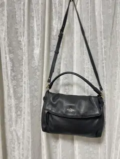 kate spade 本革 2way ショルダーバッグ 黒 美品 防塵袋付