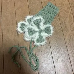 【ハンドメイド】クローバー 耳あて イヤーマフ 森ガール 編み物
