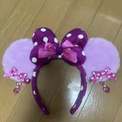 ミニーマウス風 紫色 カチューシャ