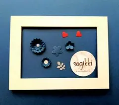 【バレンタイン限定】ネイビー＆シルバーで大人の立体ペーパーフラワーシールセット