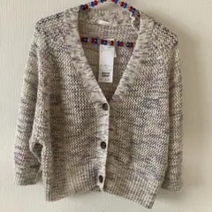 多色ニットカーディガン 〔パープル〕