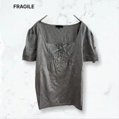 s369 フラジール レースアップ 半袖Tシャツ リボン グレー M 38 春夏のサムネイル