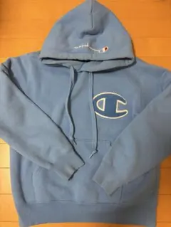 Champion 水色 フード付きパーカー S