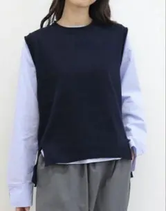 mao made マオメイド ベストブラウスセット ネイビーのサムネイル