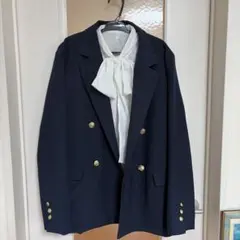 美品✨ネイビー ダブルブレスト ブレザー