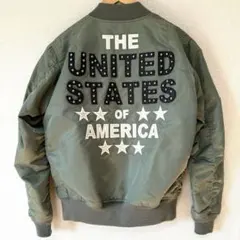 AVIREX MA-1 フライトジャケット ロゴ刺繍 スタッズ M相当