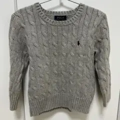 POLO RALPH LAUREN グレー ケーブルニットセーター 3/3T