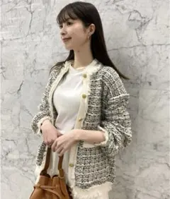 Mila Owen ミラオーウェン ツイードニットジャケット