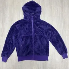 【Champion 】フリースジャケット 紫色 フード・ポケット付き