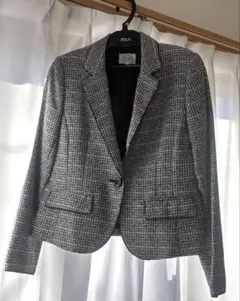 美品 テーラードジャケット 13AR グレー系チェック