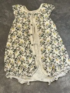 花柄フリルロンパース 95cm未満