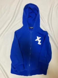 110cm★XLARGE キッズ パーカー 青色★