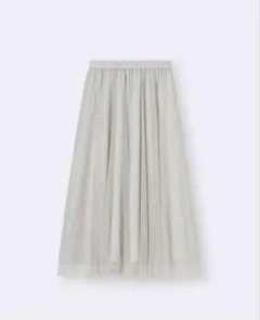 GU ジーユー チュールフレアスカート ホワイト NATURAL Mサイズ