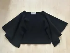 美品　MYLAN マイラン カシミヤ混ニット　ラッフルプルオーバー　黒