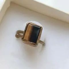 Bijumam ビジュマム 天然石 リング(ブラウン、レグタングル)