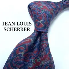 【極美品】 JEAN-LOUIS SCHERRER ネクタイ 総柄 レッドのサムネイル