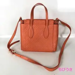 GHERARDINI ゲラルディーニ 2way ハンドバッグ オレンジ