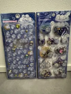 ジュエルプチドロップ　スパンコールパーティー　シマエナガ　ボンボンドロップシール