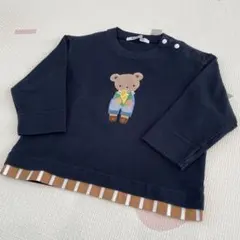 familia クマ刺繍 長袖Tシャツ 80