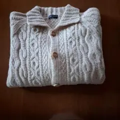 UNIQLO アイボリー ケーブルニットカーディガン