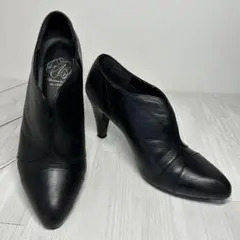 Akakura co., ltd. ブラックレザー ヒールブーツ 23.5cm