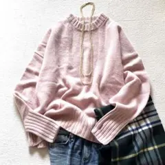 GALLARDAGALANTE ヤクウール プルオーバーニット クルー ピンク