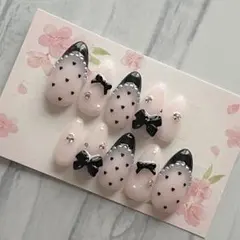 ネイルチップ No.140 スキニーオーバル　現品　フレンチガーリー　量産型