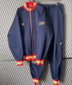 【80s】希少デサント 金刺繍 上下セットアップ トラックジャケット ジャージのサムネイル