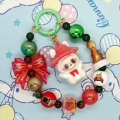 【049】ラブブチャーム付　クリスマス キーホルダー ストラップ