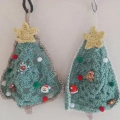 クリスマスツリー型飾り 2個セット