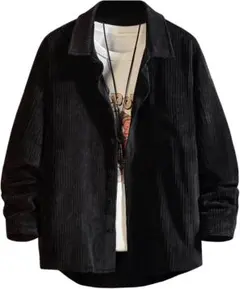 メンズ シャツ 秋 長袖 無地 カジュアル ビジネス ゆったり おしゃれ M