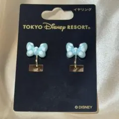 東京ディズニーリゾート★ミニー★リボンのイヤリング　水色