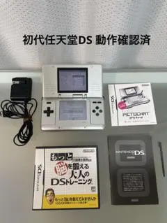 任天堂DS 初代　プラチナシルバー　充電器付　脳を鍛える大人のトレーニング付